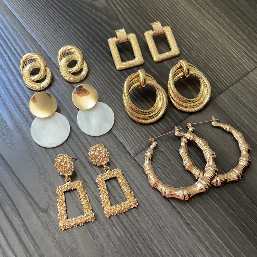 NEW Set of new trendy luxury gold earrings - Picture 2 of 15